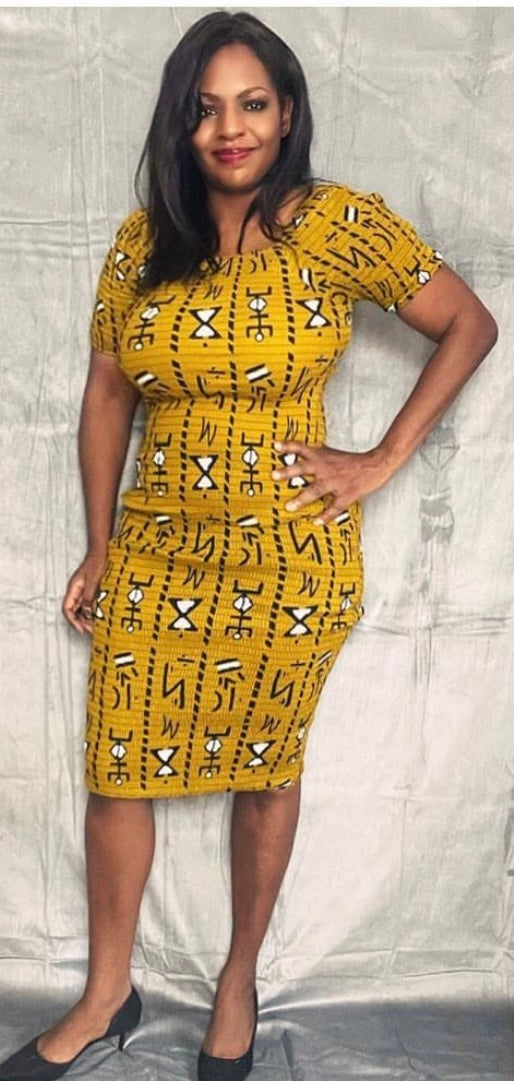 Ankara Bodycon/Stretch Tribal Dress Afrotechture Ankara Bodycon/Stretch Tribal Dress Afrotechture