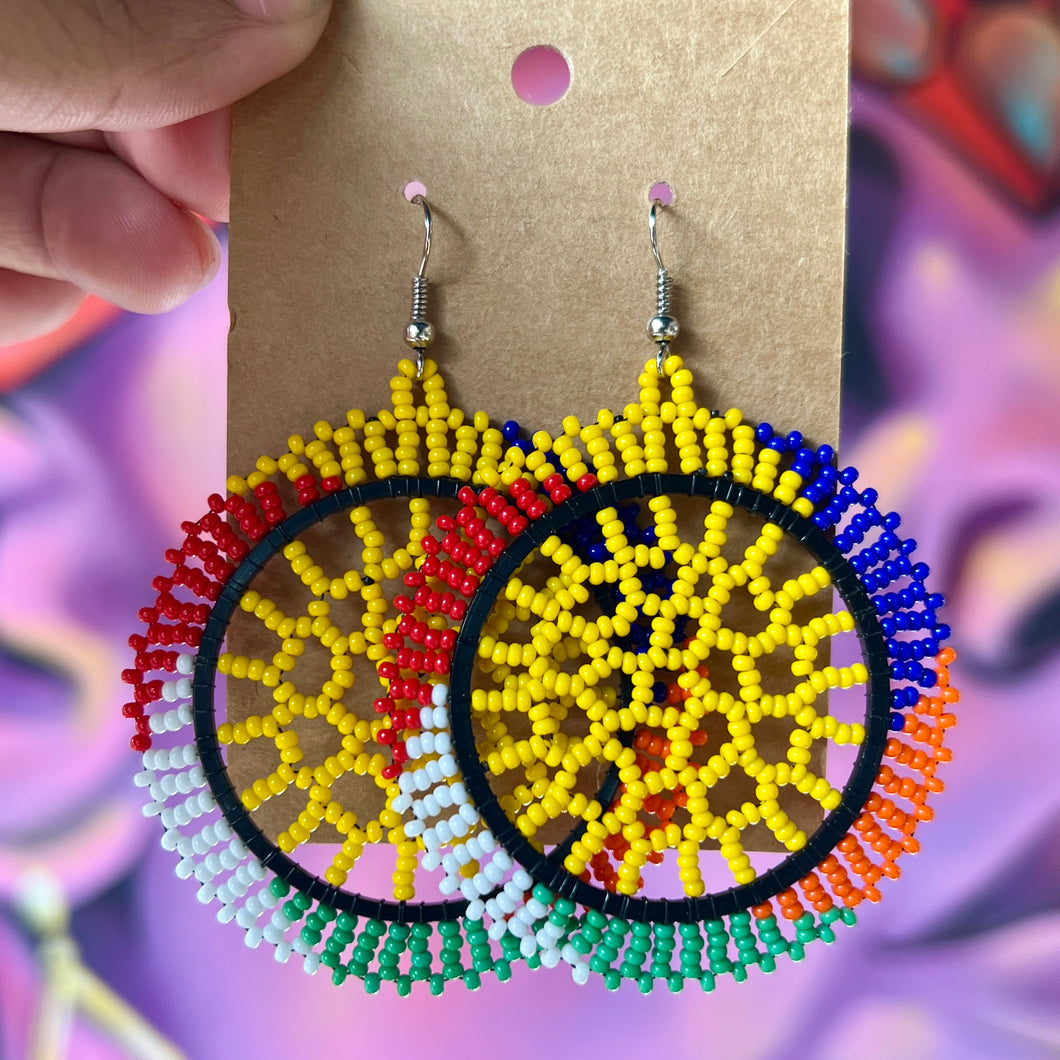 African Maasai Beaded Circle Earrings