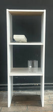 Load image into Gallery viewer, White Shelving Unit (3 storage spaces/2 shelves)(ASSEMBLED) (PICKUP ONLY)
