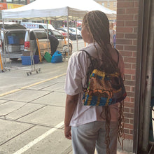 Load image into Gallery viewer, African Print Drawstring Backpack

