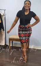 Load image into Gallery viewer, Tribal Print Pencil Skirt

