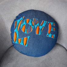 Load image into Gallery viewer, Double-Sided Round “LOVE” Pillow
