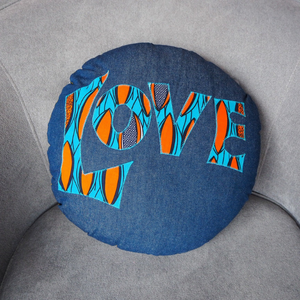 Double-Sided Round “LOVE” Pillow