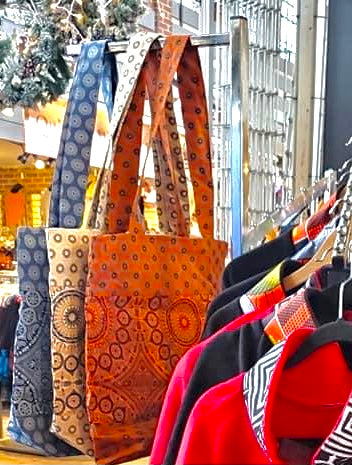 Shweshwe African Print Zipper Tote Bag