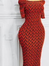 Load image into Gallery viewer, Ankara Bodycon/Stretch Tribal Dress
