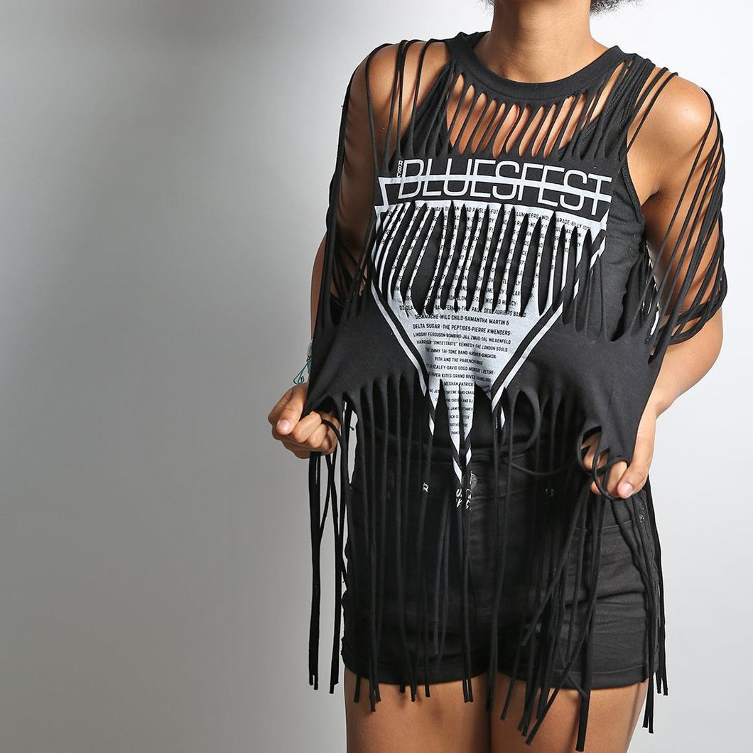 Stacey Martin Rockstar Cut-up top